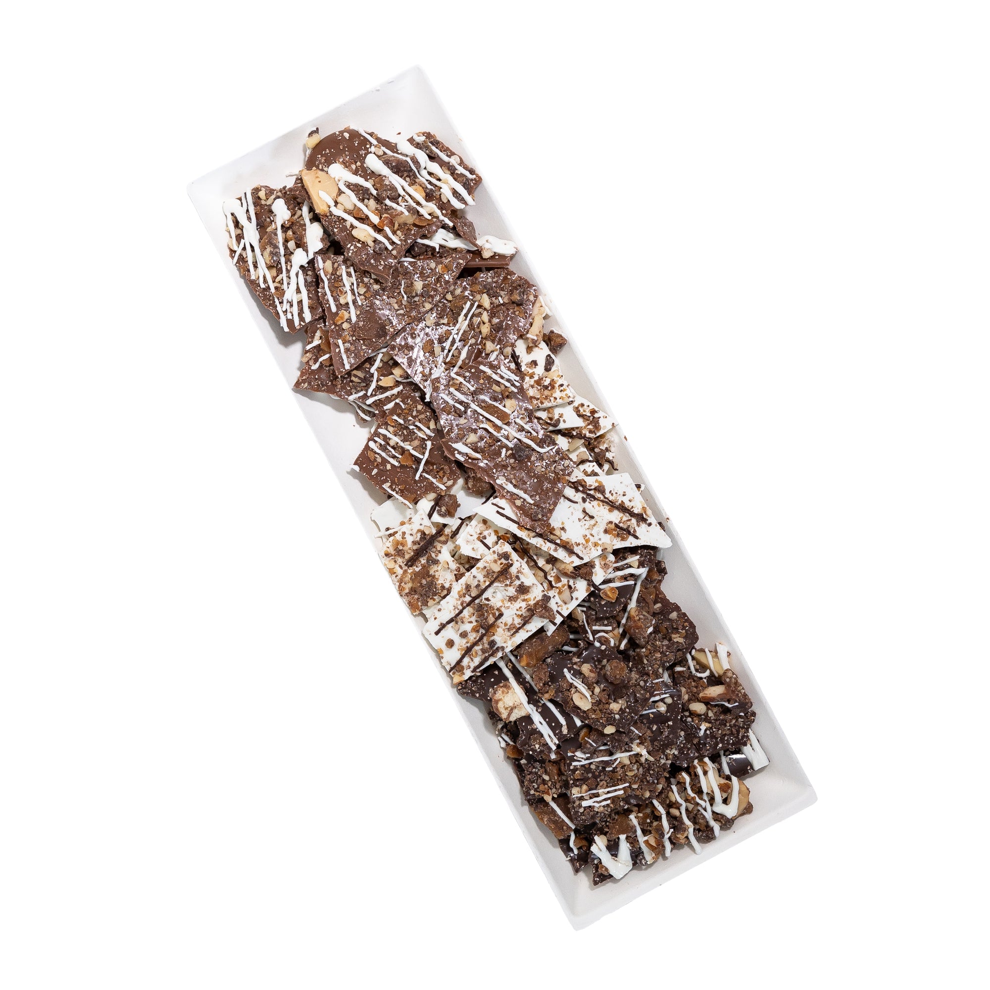 sm chocolate bark with toffee open